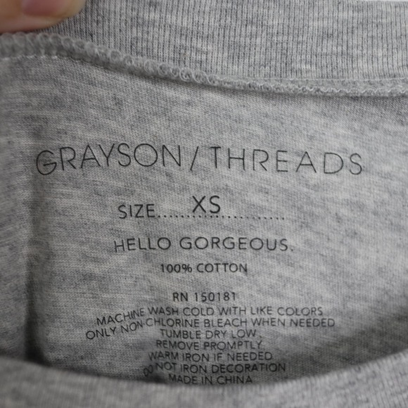 Greyson Threads Short Sleeve USA Good Vibes Crop Tee Size XS - Picture 2 of 4